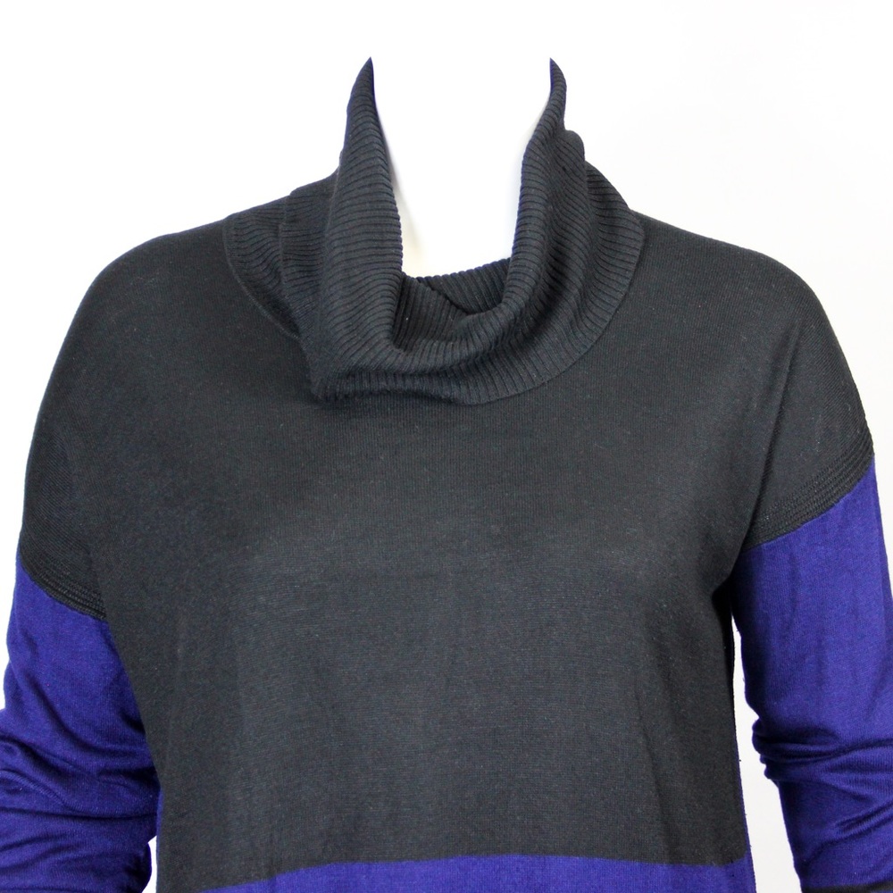 Cable & Gauge Color Block Turtleneck Sweater